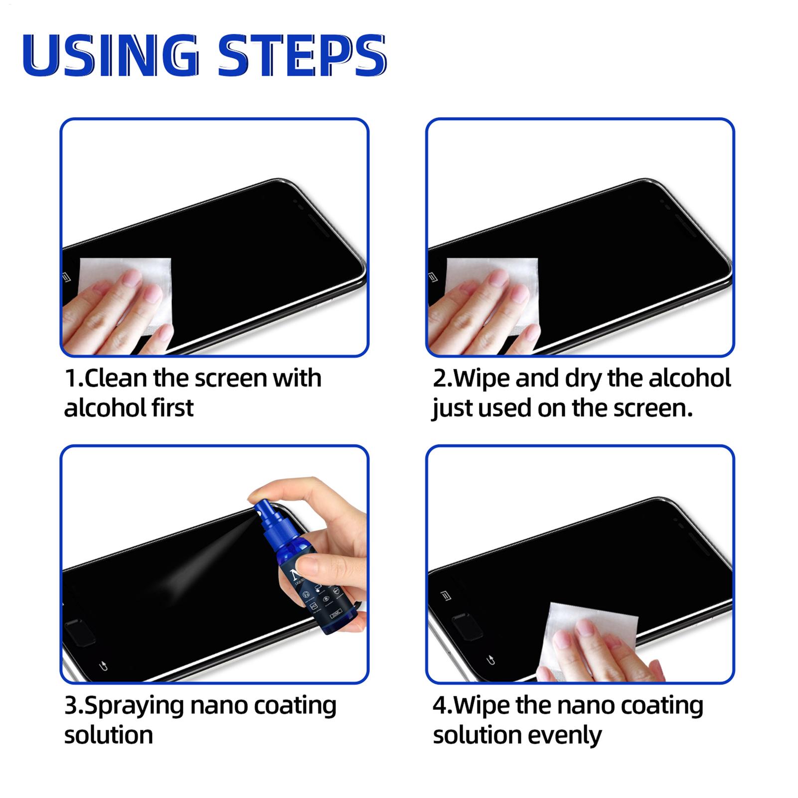 スクリーンプロテクタースプレー液体プロテクタースクリーンフィ - Oleophobic Coating Spray のレビューと価格