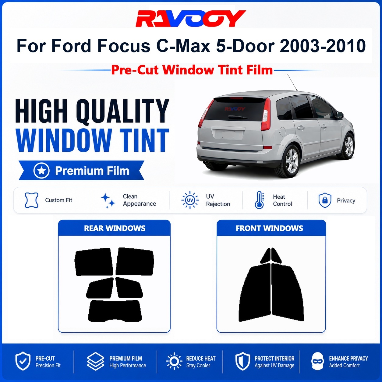 フォード フォーカス C-Max 5ドア 2003-2010 - Privacy Screen Protector のレビューと価格