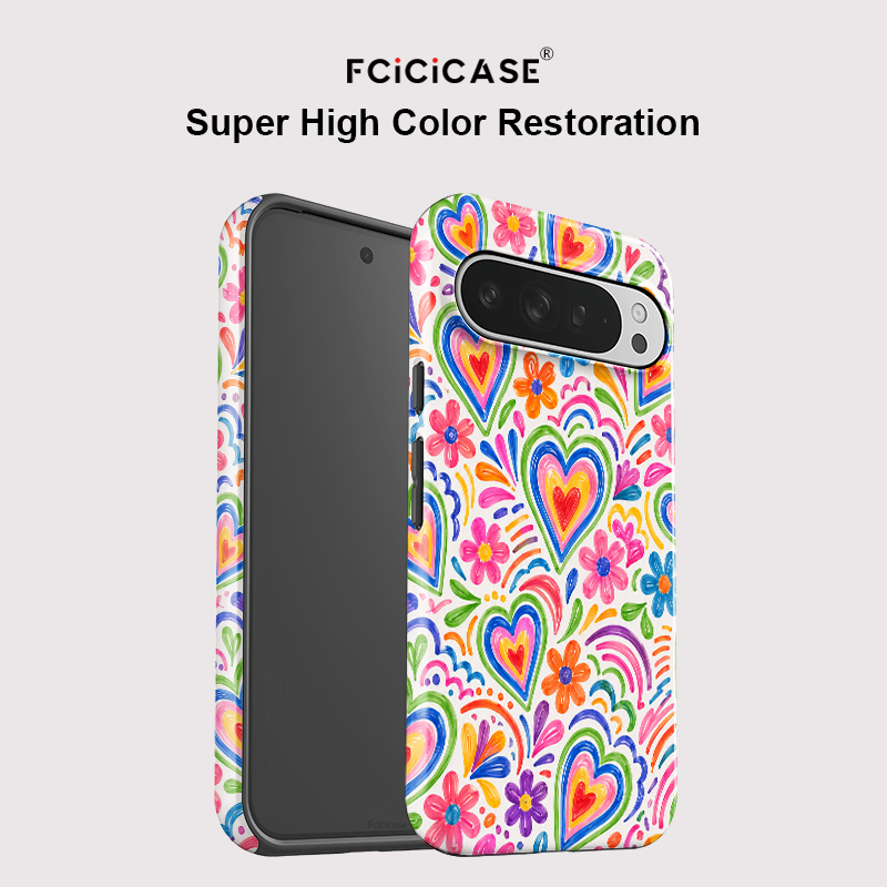 Fcicicase ピクセル10A用 ラブハートフラワー柄ス - Google Pixel 8A のレビューと価格